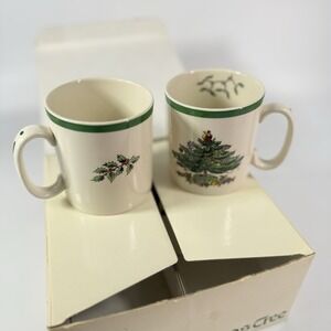 Vintage Spode Tom & Jerry Christmas Tree‎ 8oz Coffee Tea Mugs Cups Set Of 4